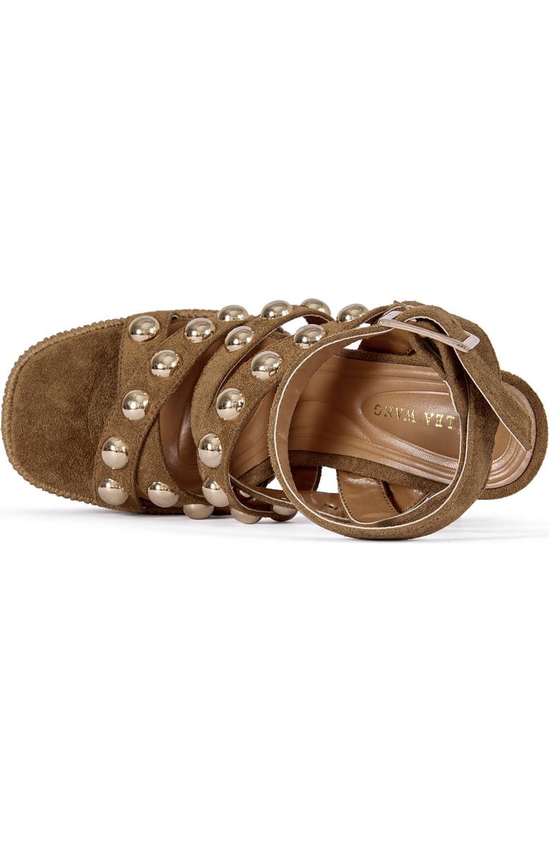 AZALEA WANG Yara Block Sandal, Alternate, color, Brown