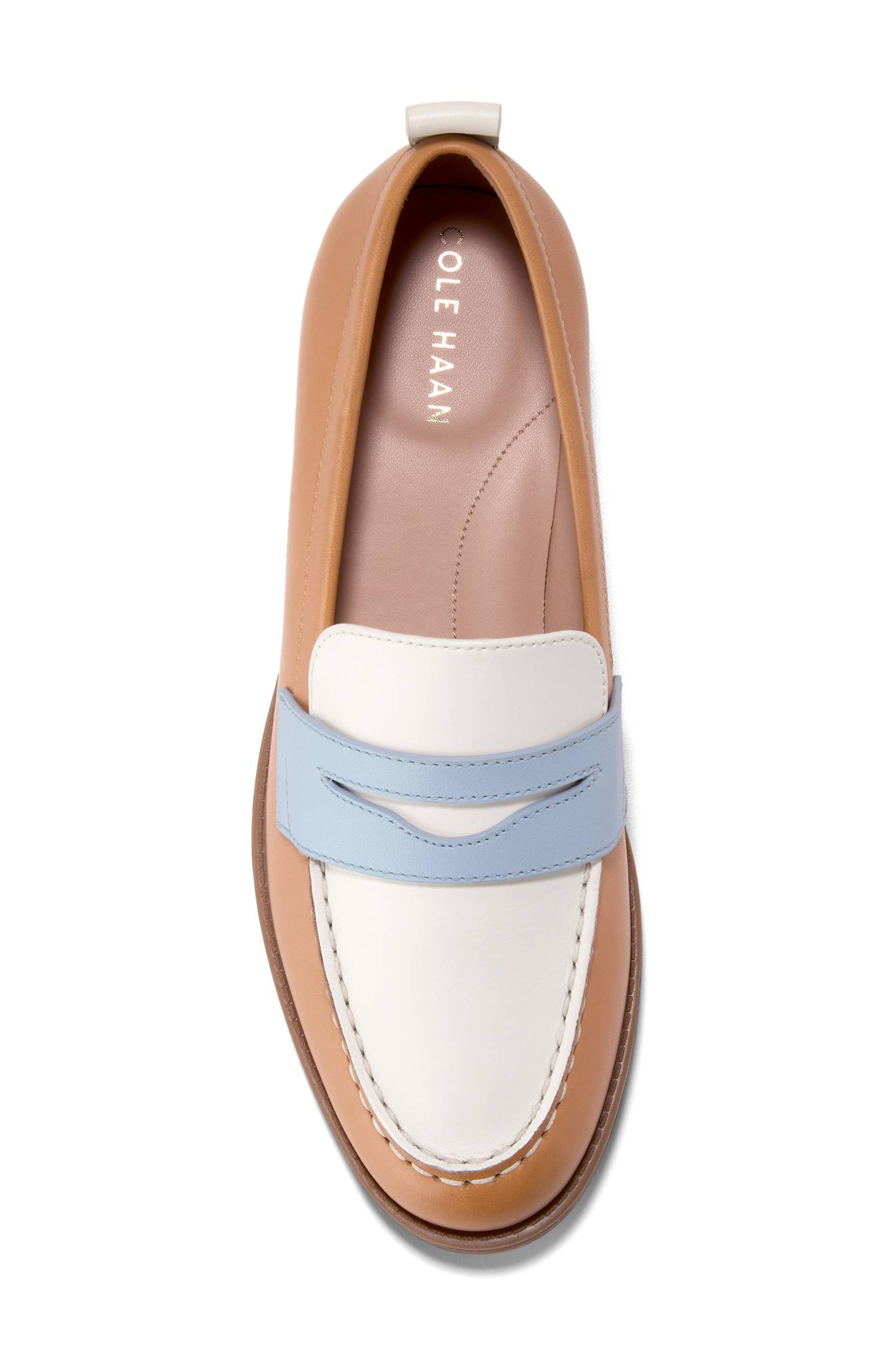 Cole Haan Stassi Penny Loafer, Alternate, color, Biscuit Ivory Sky Leather