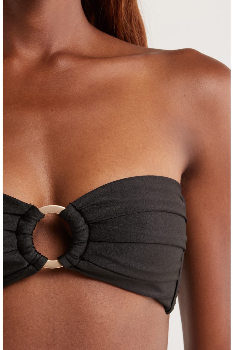 Strapless O-Ring Bikini Top, Alternate, color, TWILIGHT BLACK