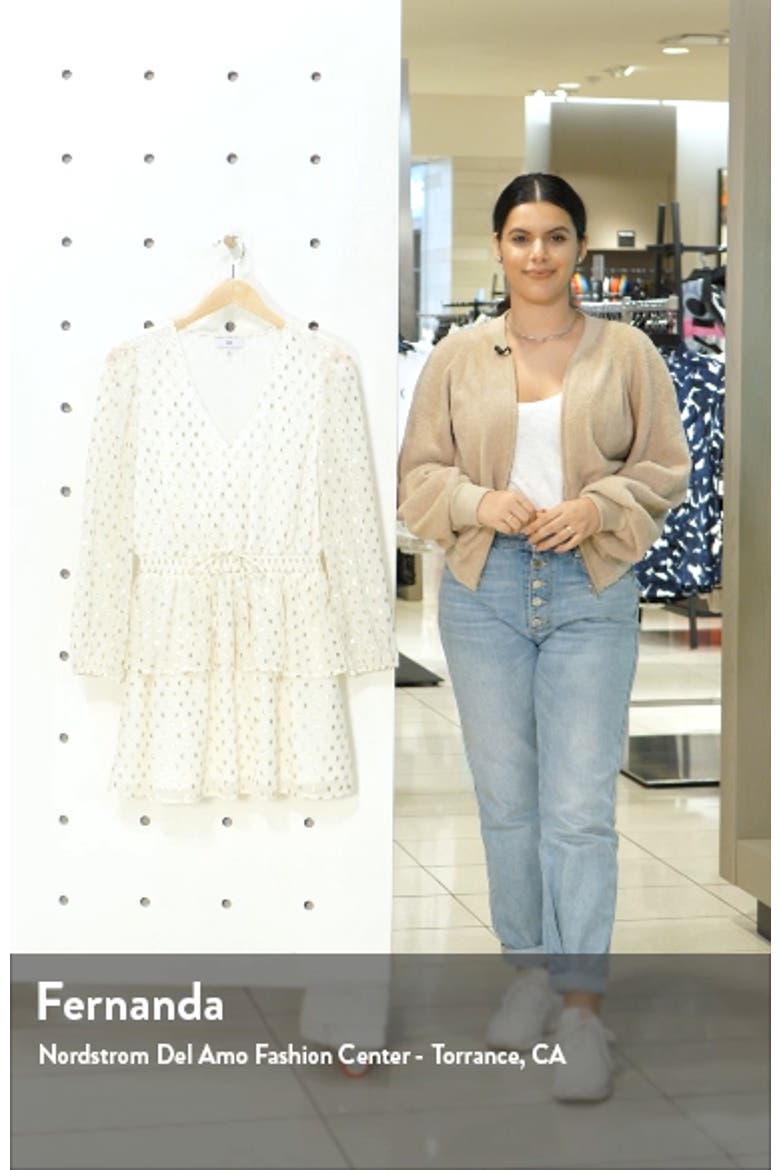 Tyler Metallic Long Sleeve Clip Dot Minidress video