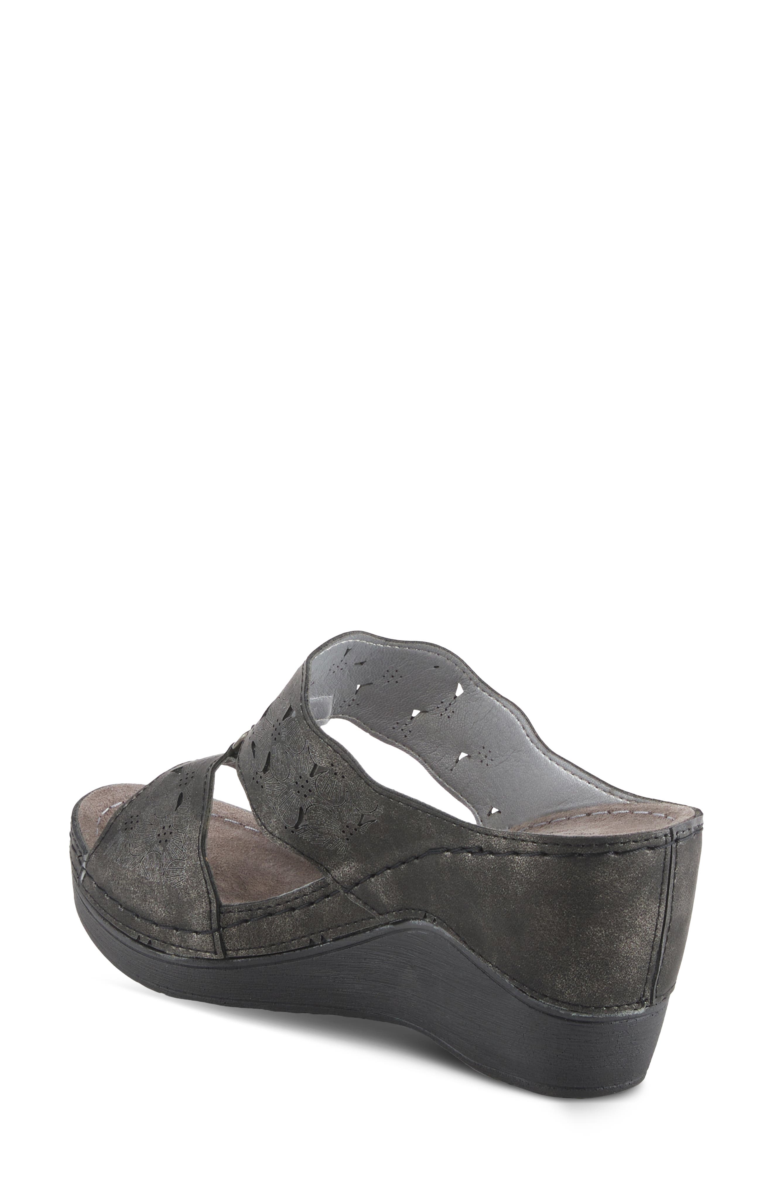 Flexus by Spring Step Dreiser Platform Wedge Slide Sandal, Alternate, color, Black