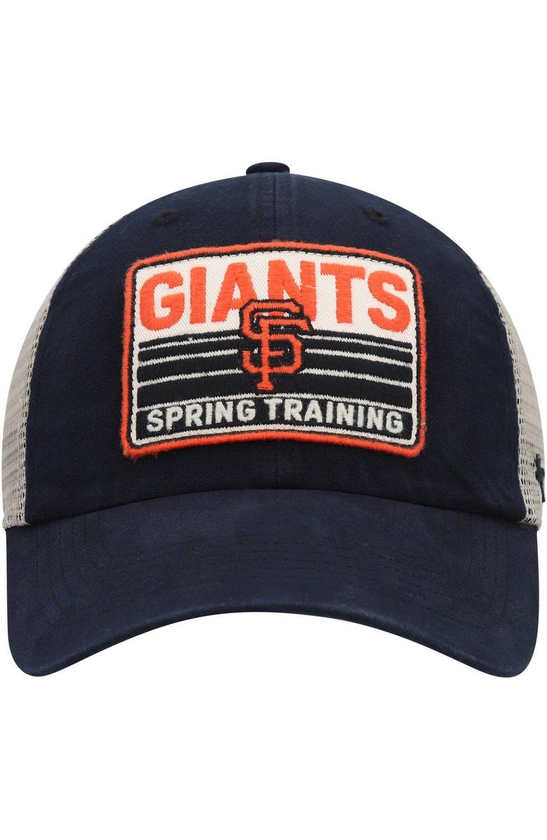 '47 Men's '47 Black/Tan San Francisco Giants Four Stroke Clean Up Trucker Snapback Hat, Alternate, color, Black