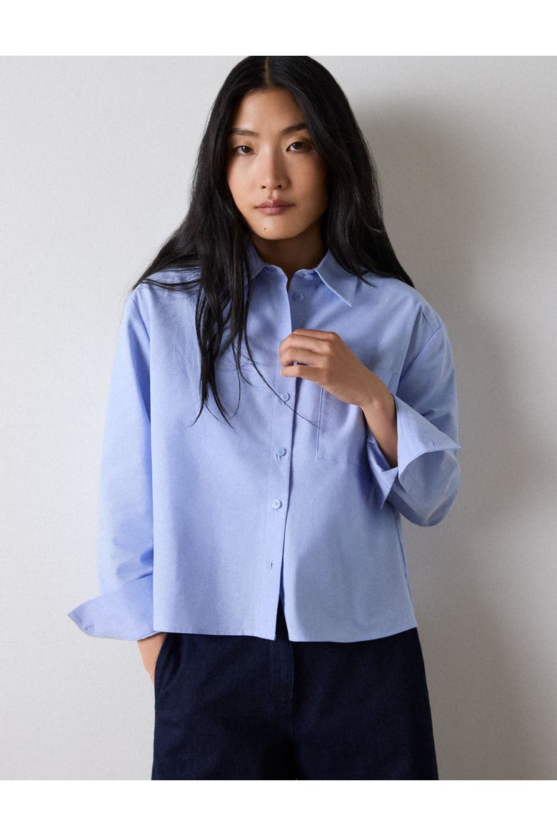 Boxy Oxford Cotton Shirt, Main, color, Pale Blue