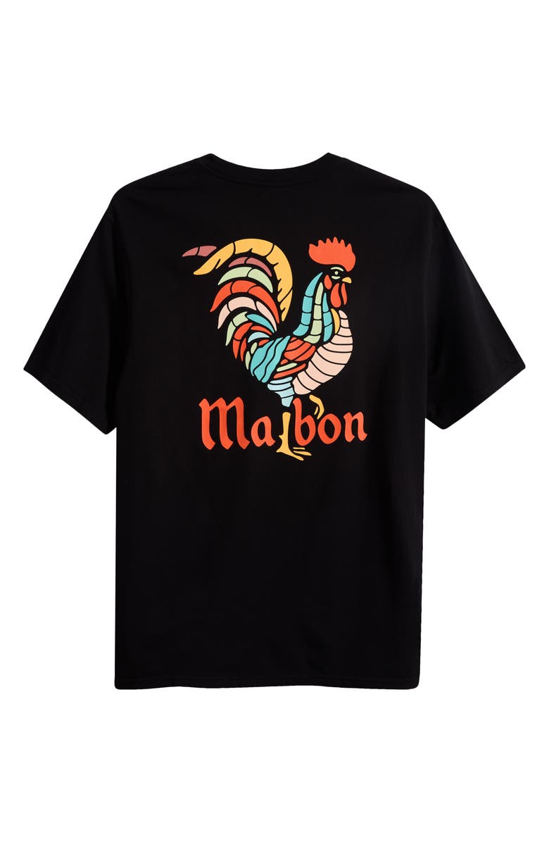 MALBON Bermuda Rooster Cotton Graphic T-Shirt, Alternate, color, Black