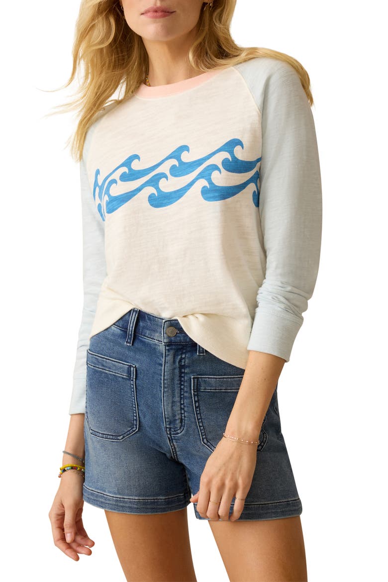 Wave Sunwashed Organic Cotton Slub Pullover, Main, color, WAVE BREAKER