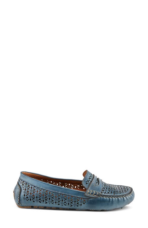 Spring Step Crain Driving Penny Loafer In Blue