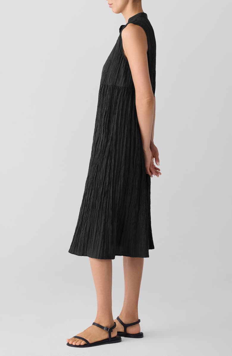 Eileen Fisher Pleated Sleeveless Silk Shirtdress, Alternate, color,