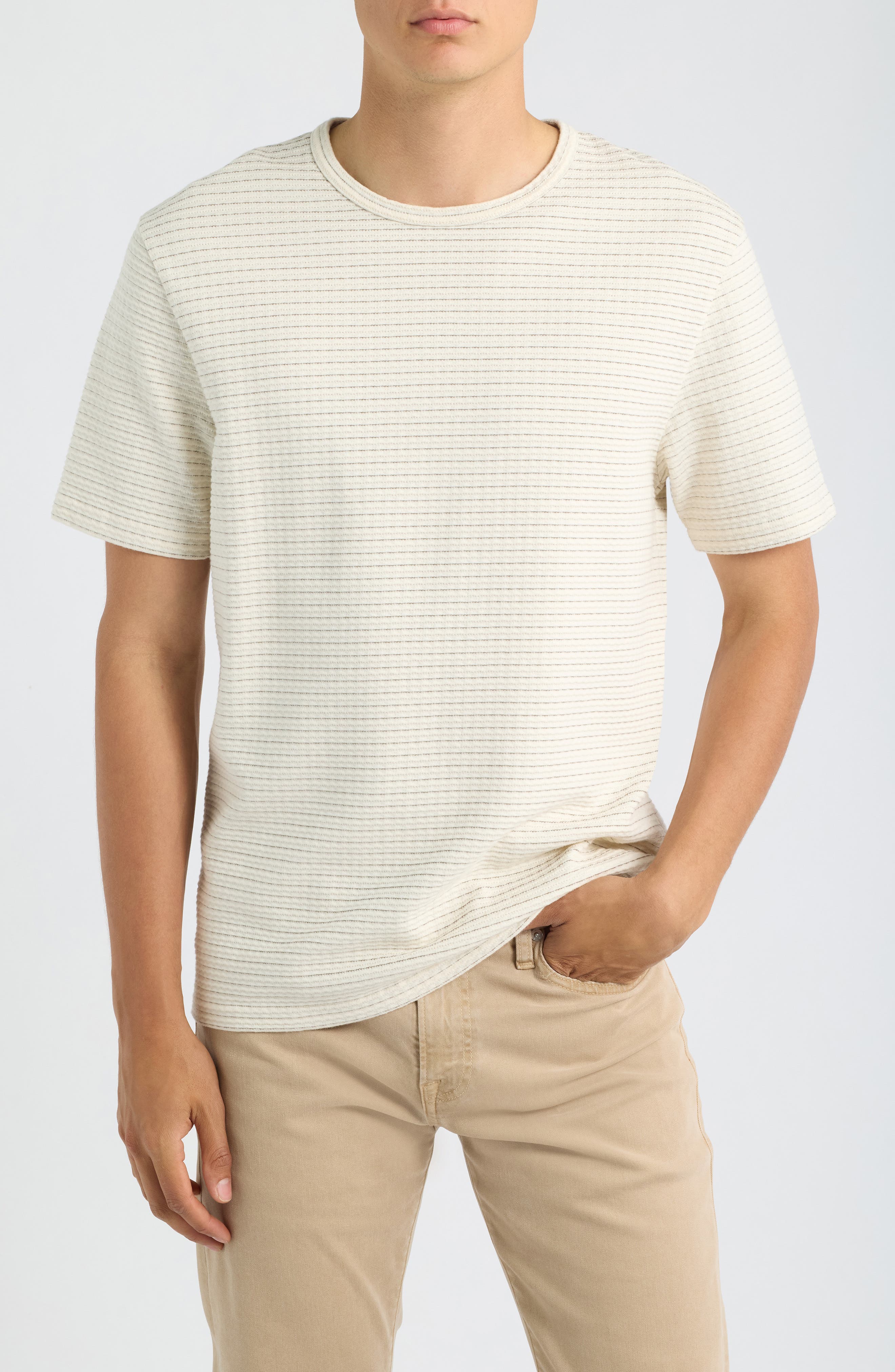 CREAM/ BROWN STRIPE