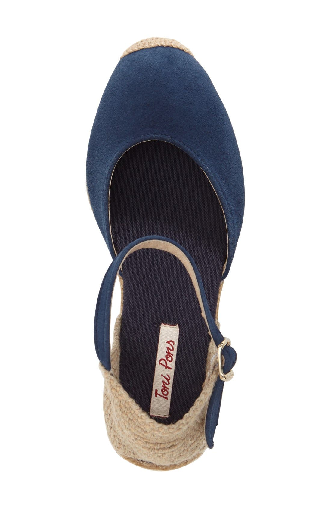 Toni Pons Lloret-5 Espadrille Wedge Sandal, Alternate, color, Navy Suede