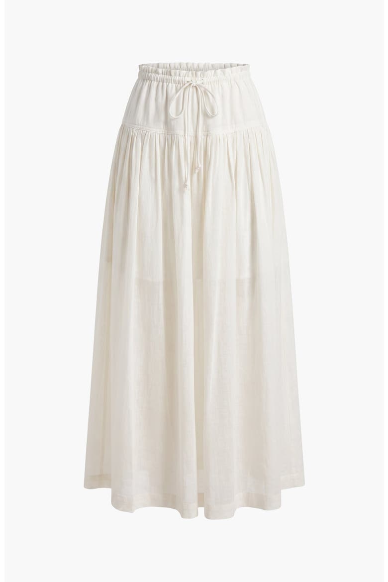 Paperbag Waist Wide Leg Pants with Drawstring and Gathered Yoke, Main, color, Beige