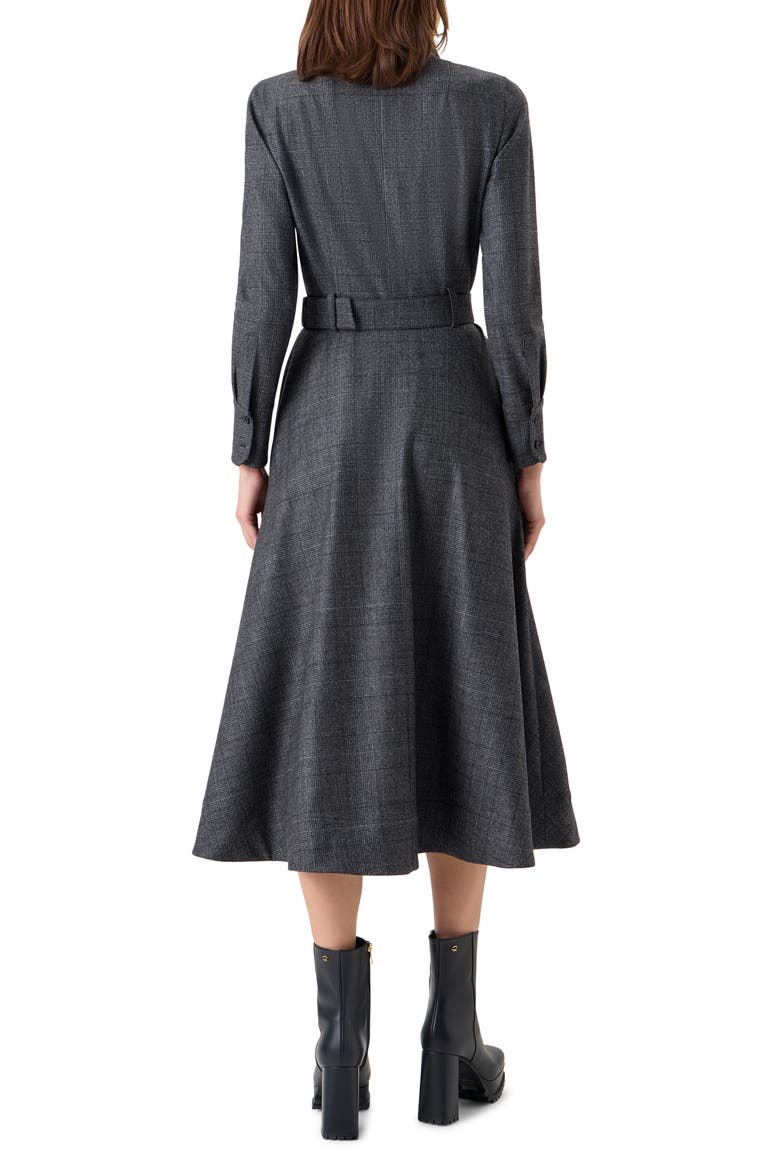 Prince Wool Flannel Midi Shirtdress, Alternate, color, CHARCOAL-BLACK