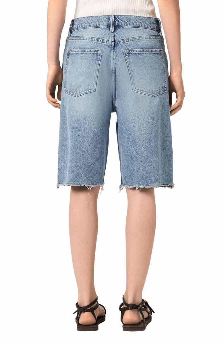 AllSaints Aki Crossover Denim Shorts, Alternate, color, 