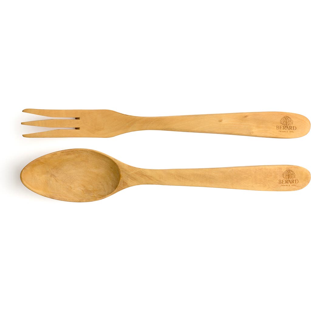 Berard Contour 12-Inch Olive Wood Salad Servers, 2 Piece Set in Brown  product