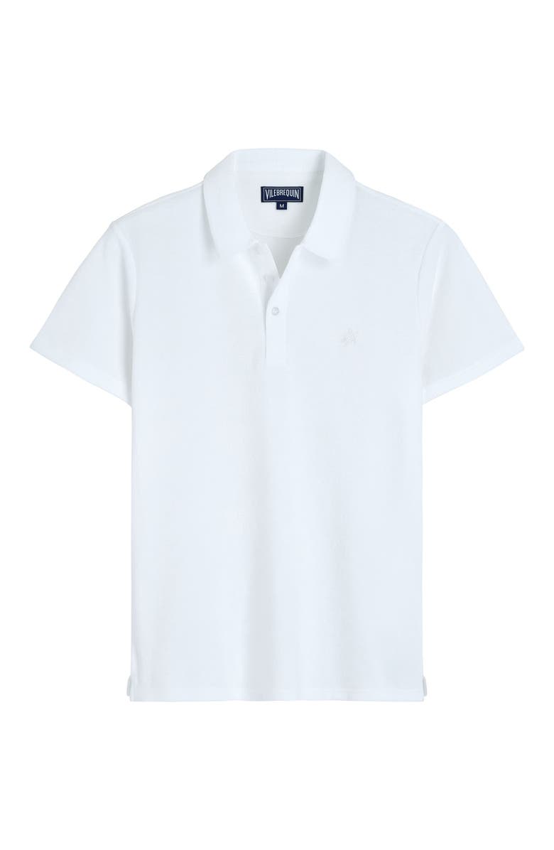 Vilebrequin Men's Solid Terry Polo, Main, color, Blanc