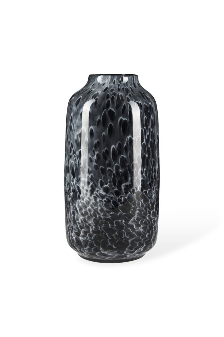 Masai Black Mottled Glass Vase, Alternate, color, Black