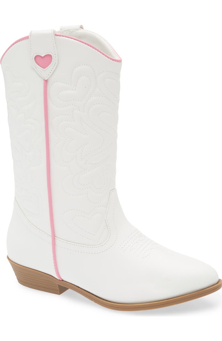 Harper Canyon Kids' Camryn Western Boot, Main, color, White