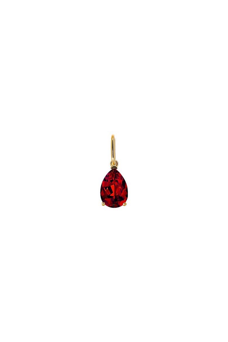 Colored CZ Pear Charm, Main, color, Ruby Red