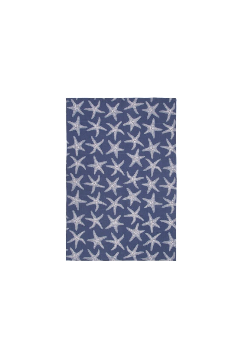 Calming Seas Starfish & Stripes 100% Cotton Graphic Print Set of 2, Alternate, color, Blue