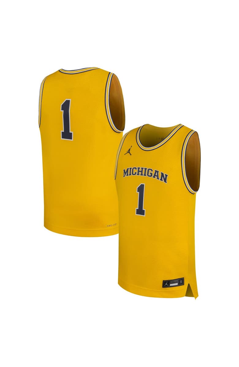 Jordan Brand Youth Jordan Brand #1 Maize Michigan Wolverines Replica Basketball Jersey, Main, color, Maize