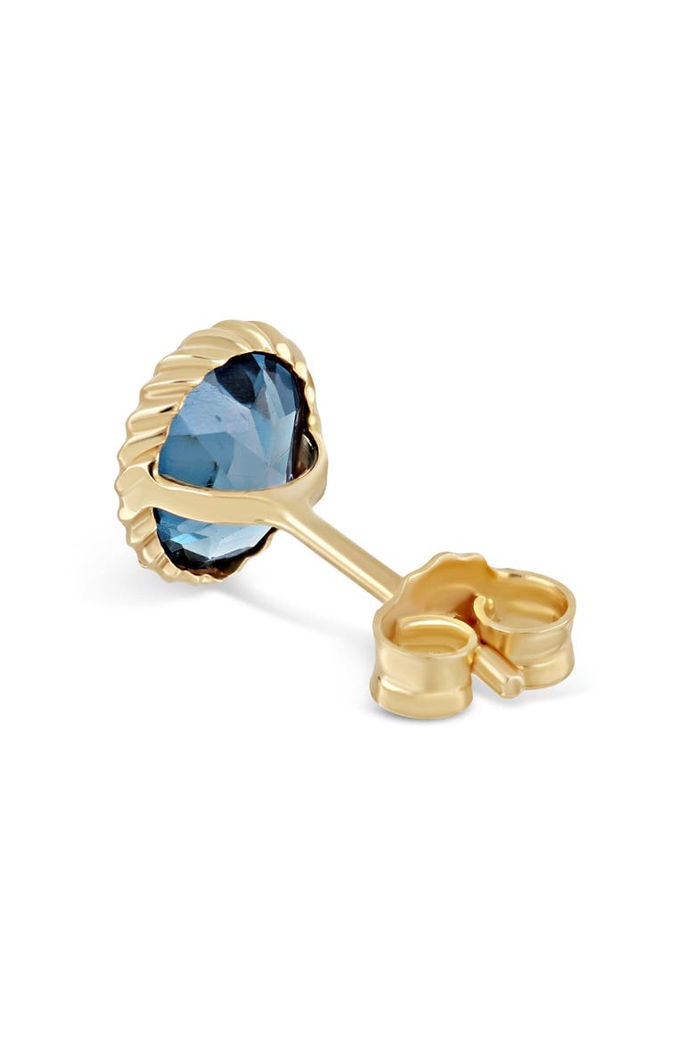 14K Gold Colors Blue Topaz Stud Earrings, Alternate, color, 14KY