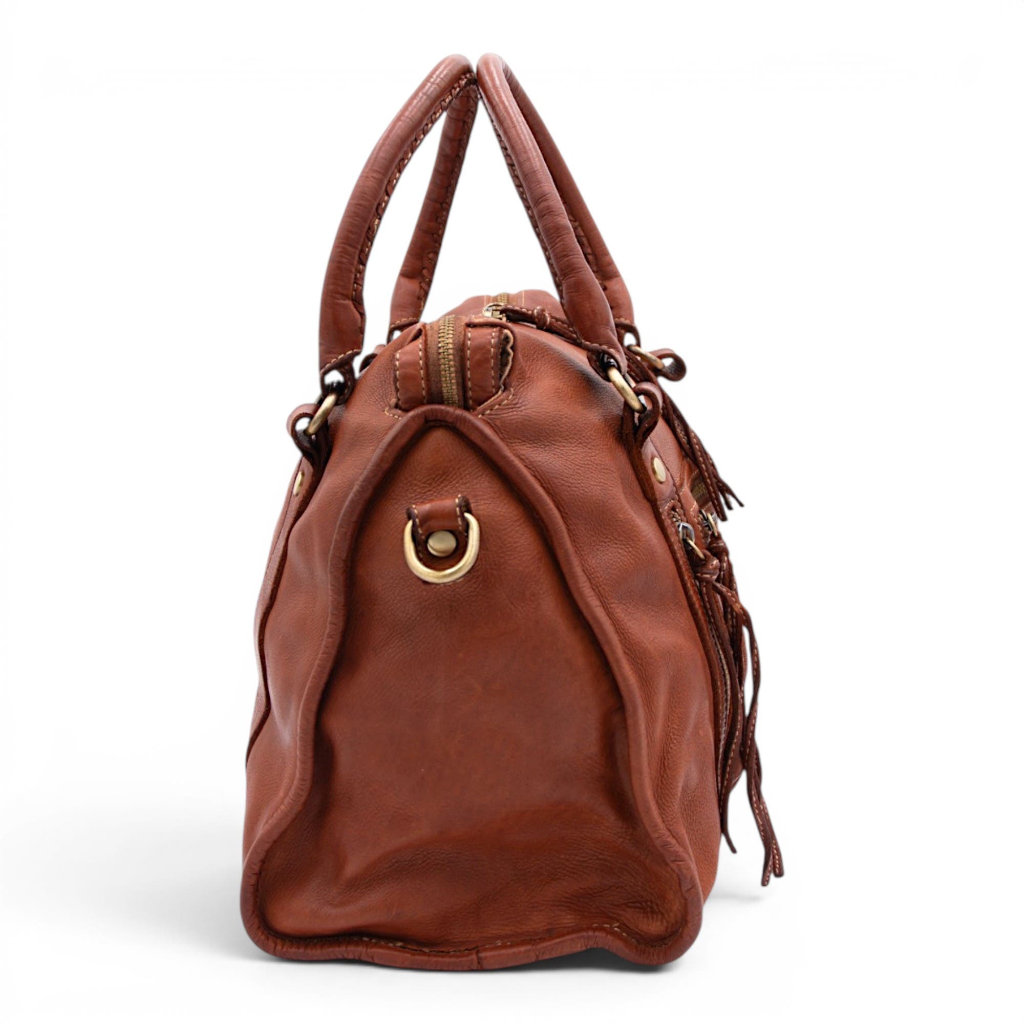 Large Pocket Satchel, Alternate, color, Cognac