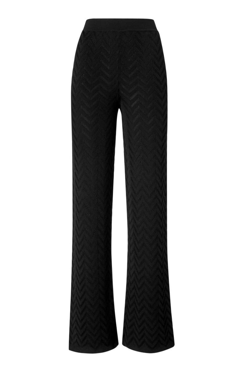 Missoni Tonal Chevron Pattern Straight Trousers, Alternate, color, Black