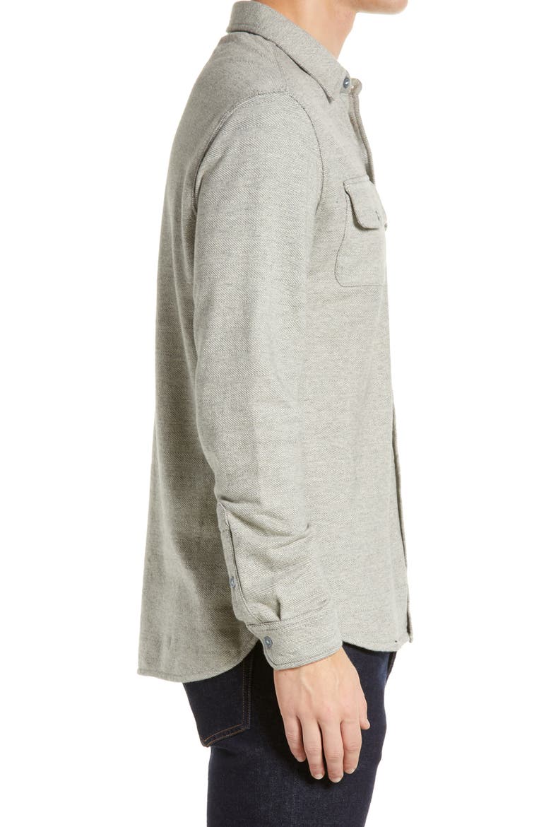 Textured Knit Long Sleeve Button-Up Shirt, Alternate, color, GRAPHITE