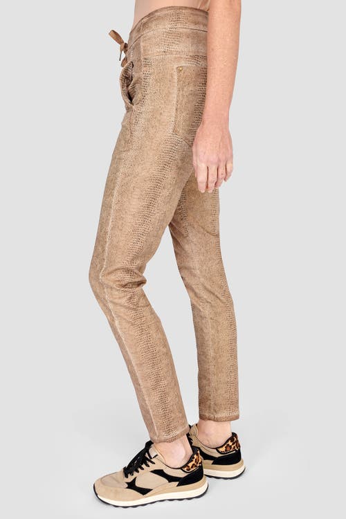 Alembika Serpent Print Slim-fit Stretch Jeans In Camel Serpent Print