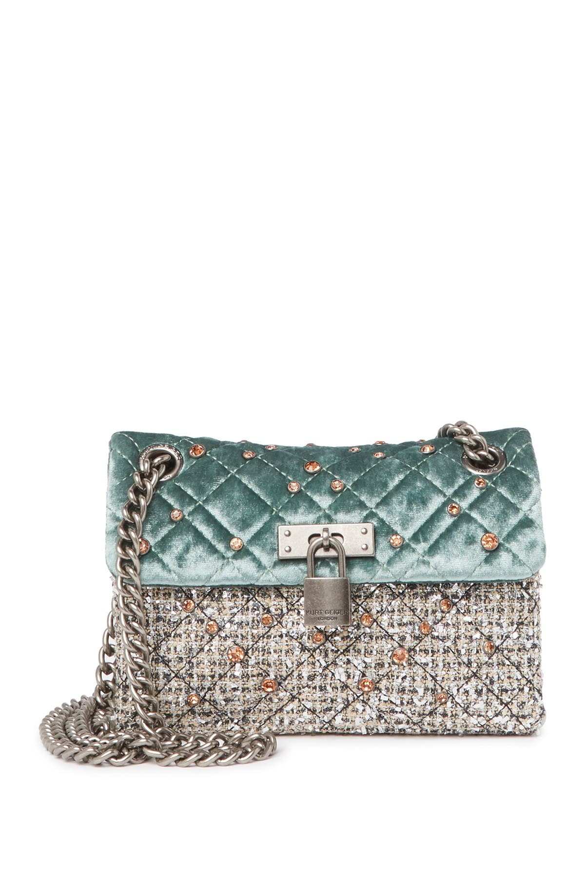 Kurt Geiger Mini Brixton Tweed & Velvet Lock Bag (Men) | Nordstromrack