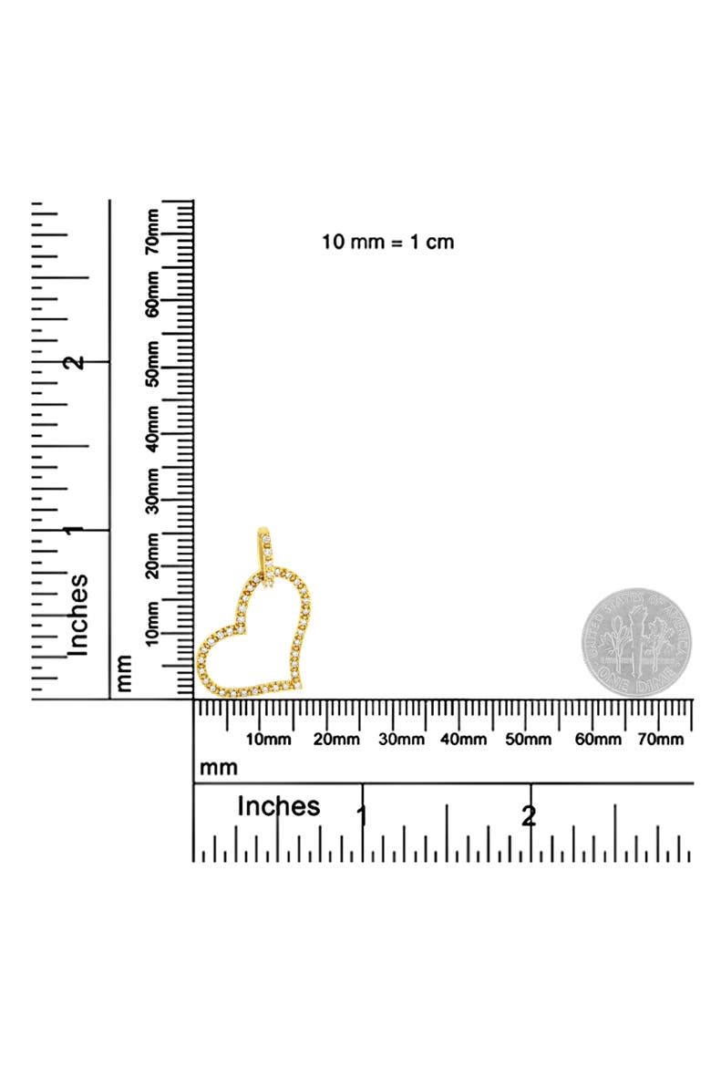 10K Yellow Gold 1/4 cttw Prong Set Diamond Open Heart 18" Pendant Necklace, Alternate, color, Yellow