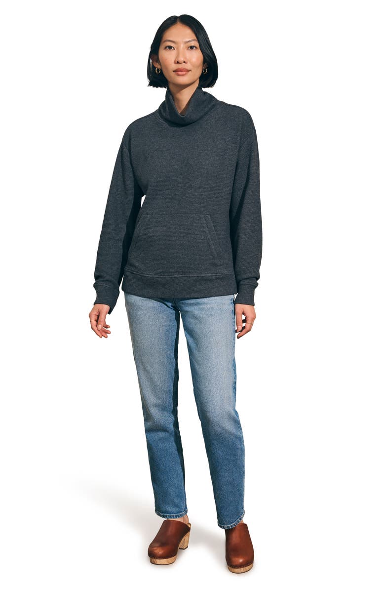 Faherty Surf Turtleneck Waffle Knit Sweater, Alternate, color, Ash Heather