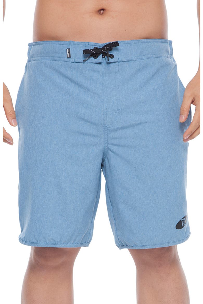 Quick-Dry Stretch Swim Trunks with Adjustable Waistband, Main, color, Light blue