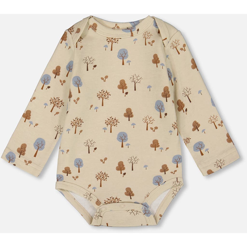 Deux Par Deux Organic Cotton Allover Tree In Neutral
