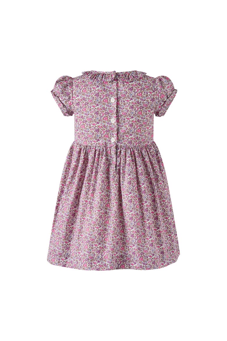 Floral SS Smocked Dress, Alternate, color, Purple