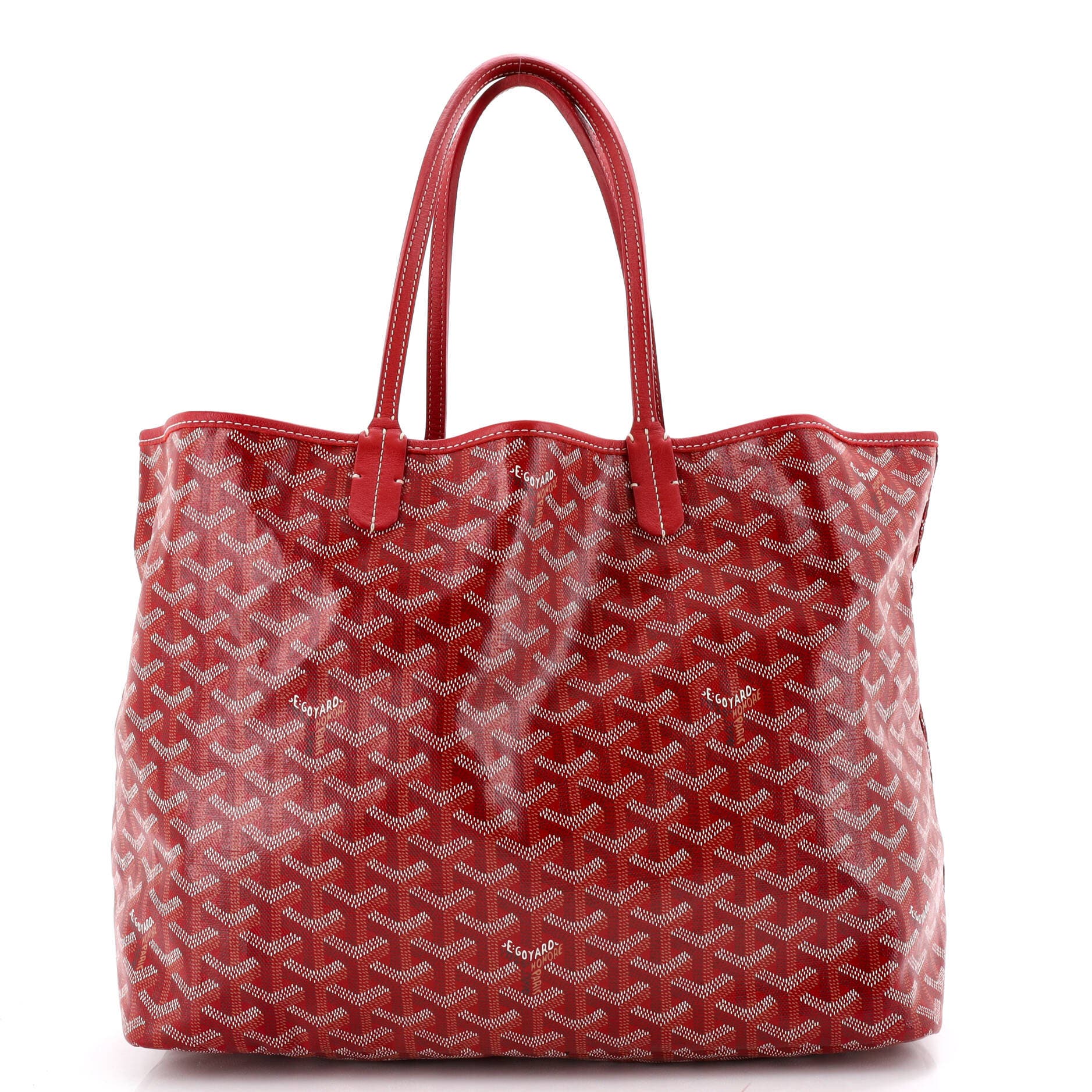 Pre-Owned Goyard Saint Louis Tote Coated Canvas PM, Main, color, Red