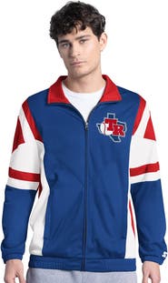 STARTER Men's Starter Royal/Red Texas Rangers Contender Tricot Full-Zip Track Jacket
