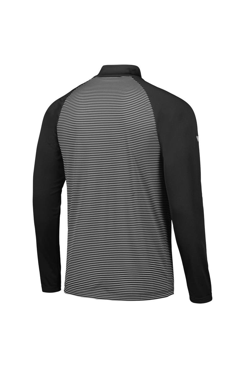 Men's Levelwear Black Chicago White Sox Charter Striped Raglan Quarter-Zip Top, Alternate, color, Black