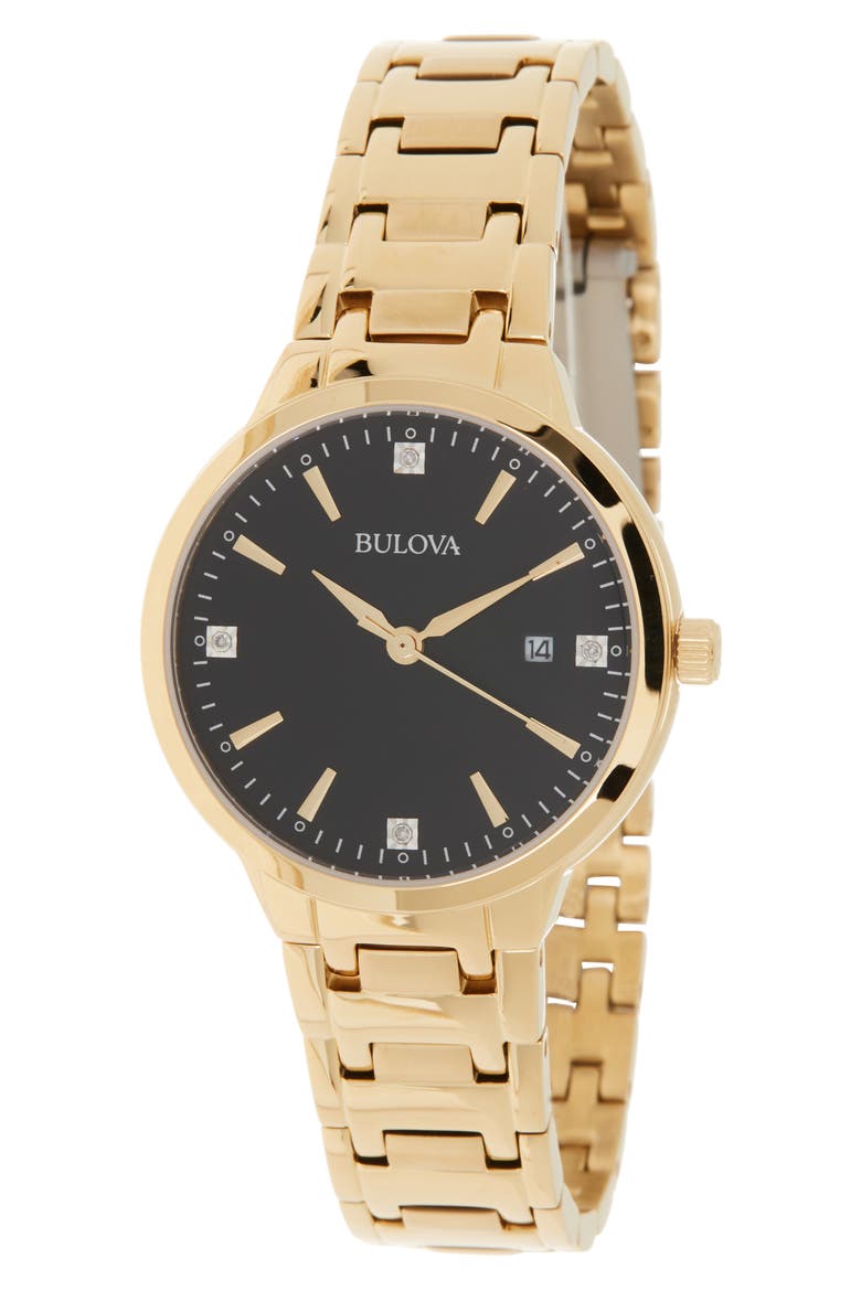Women's Diamond Dial Watch, 32.5mm - 0.0526 ctw, Main, color, GOLD-TONE
