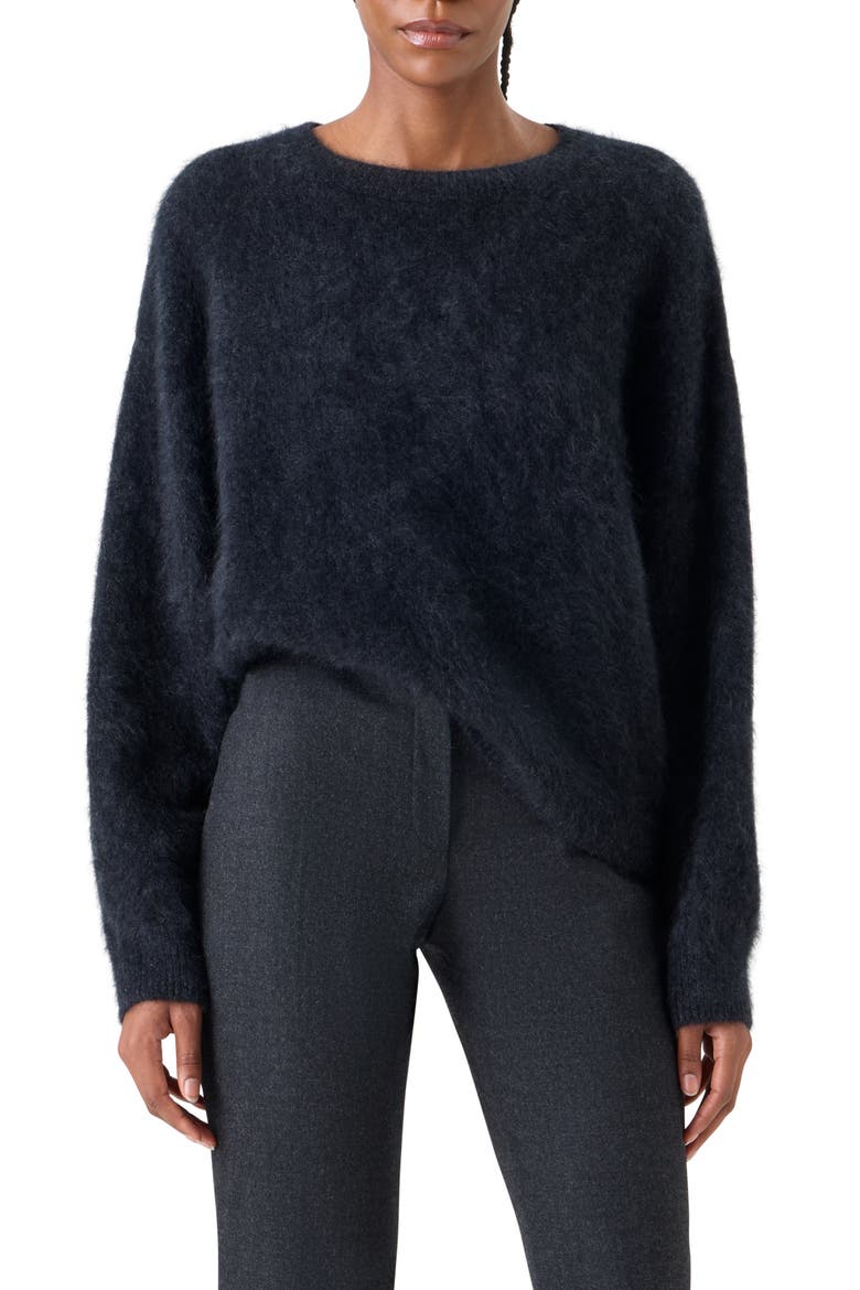 Cloud Brushed Cashmere Sweater, Main, color, CHARCOAL