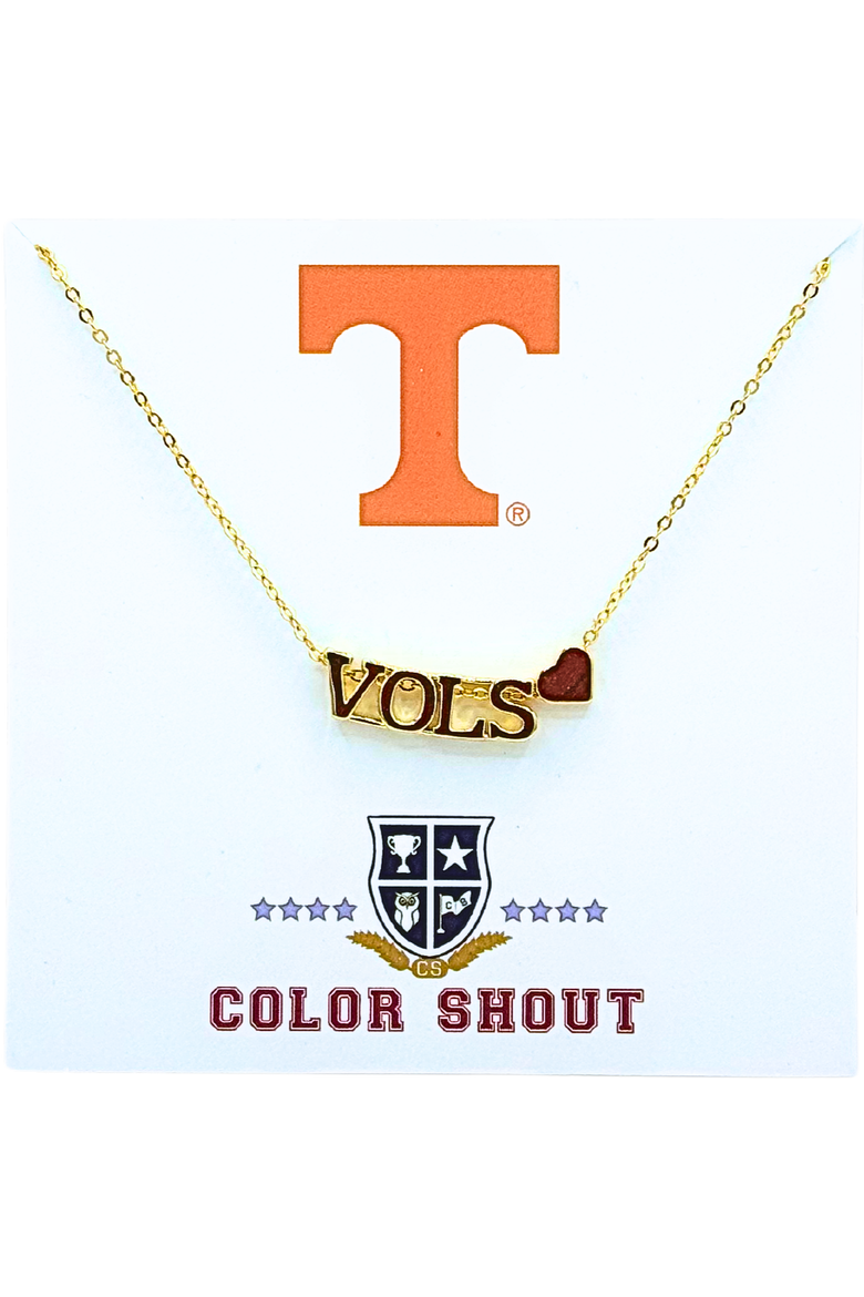 University of Tennessee Gold Heart Necklace, Main, color, Yellow Gold