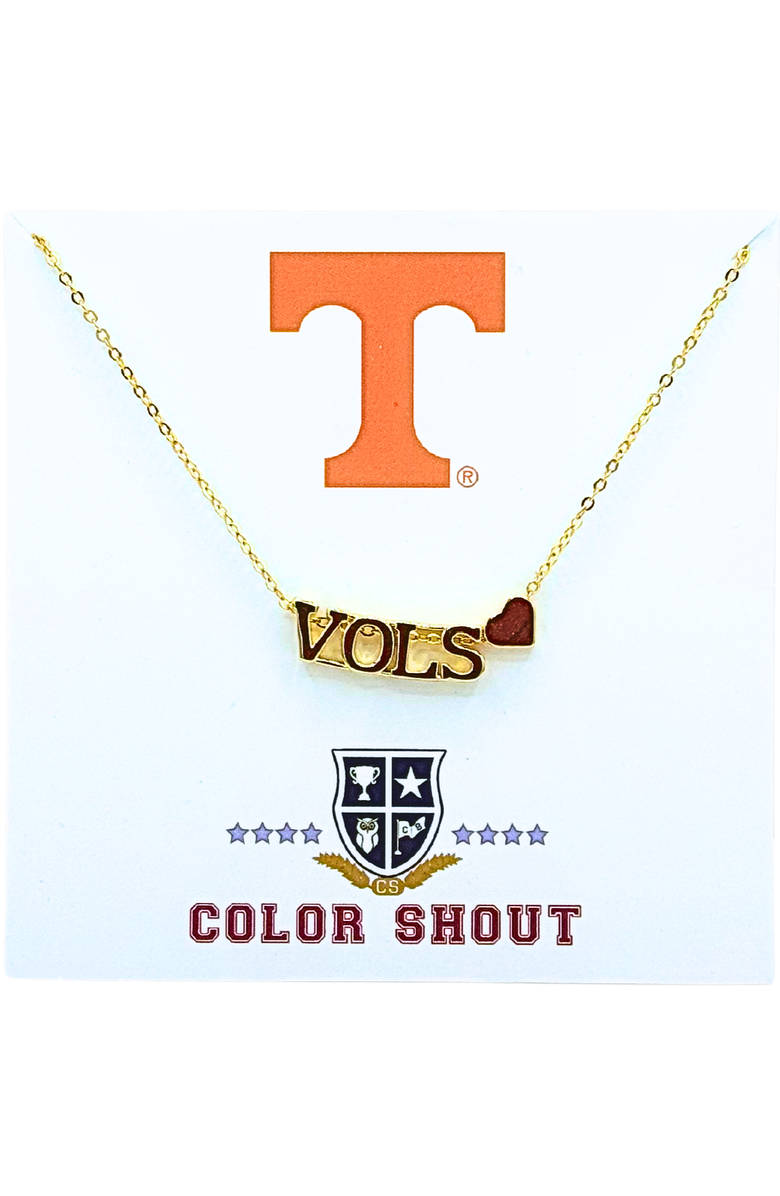 Color Shout University of Tennessee Gold Heart Necklace, Main, color, Yellow Gold