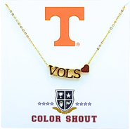 Color Shout University of Tennessee Gold Heart Necklace