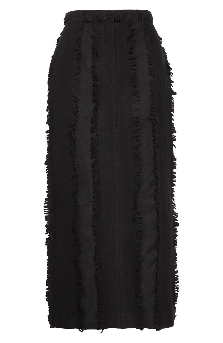 EENK Fringe Wool Skirt, Alternate, color, Black Wool