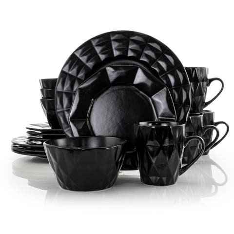 Retro Chic 16-Piece Glazed Dinnerware Set