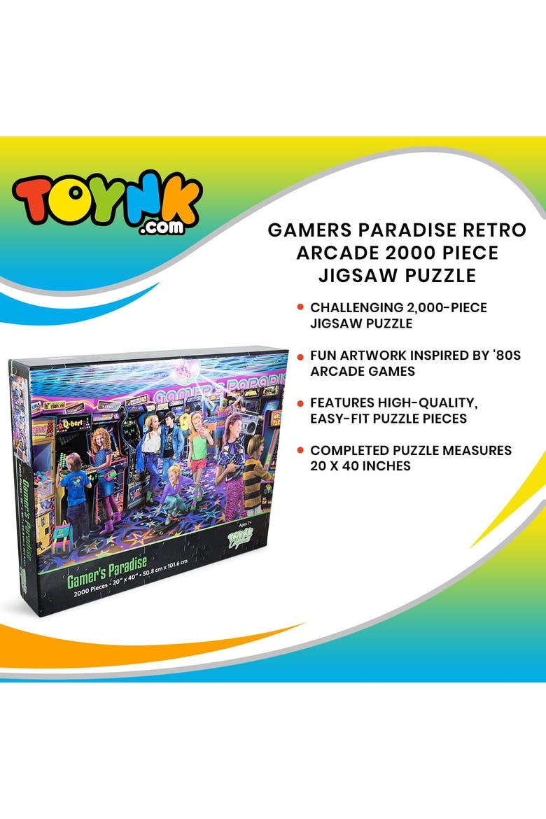 Gamers Paradise '80s Retro Arcade 2000 Piece Jigsaw Puzzle, Alternate, color, Multi-Color