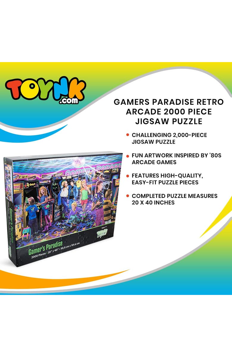 Toynk Gamers Paradise '80s Retro Arcade 2000 Piece Jigsaw Puzzle, Alternate, color, Multi-Color