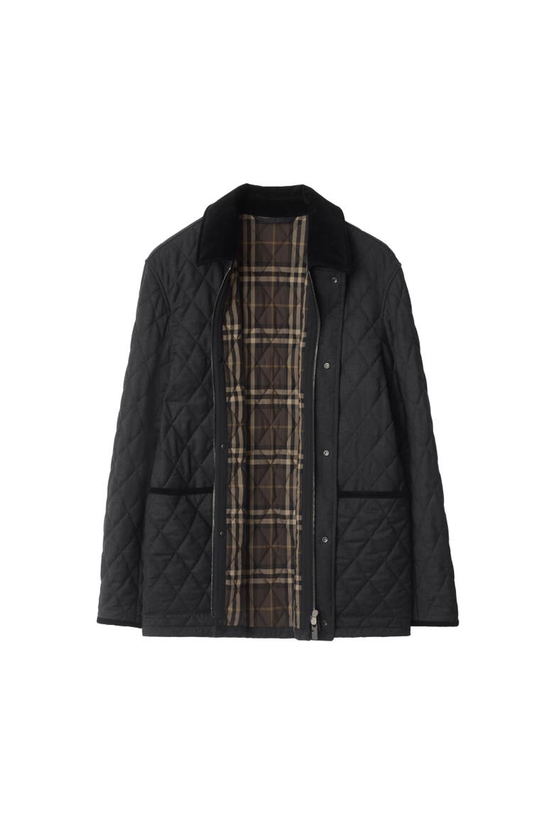 Quilted Wool Barn Jacket, Alternate, color, Charcoal grey
