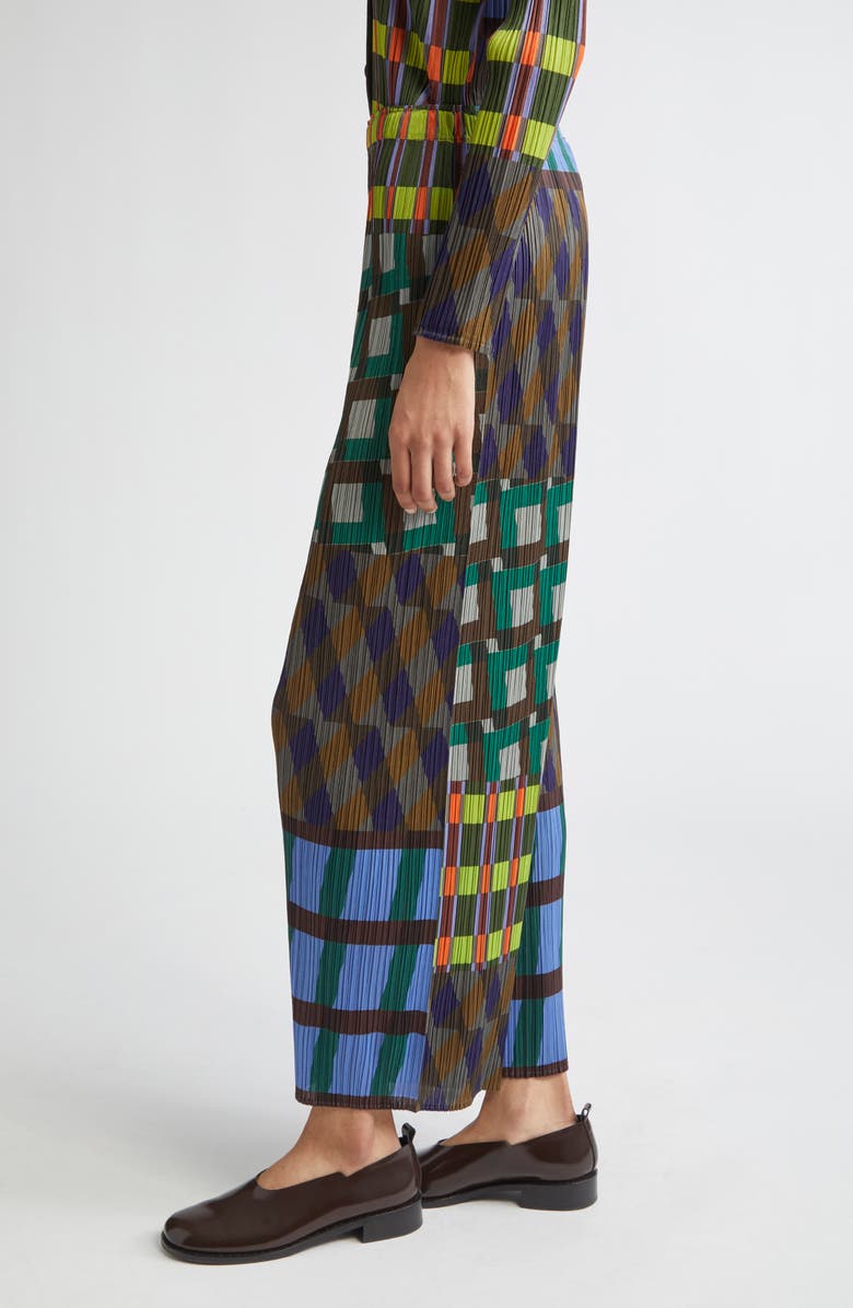 Pleats Please Issey Miyake Harmony Pleated Wide Leg Pants, Alternate, color, Blue