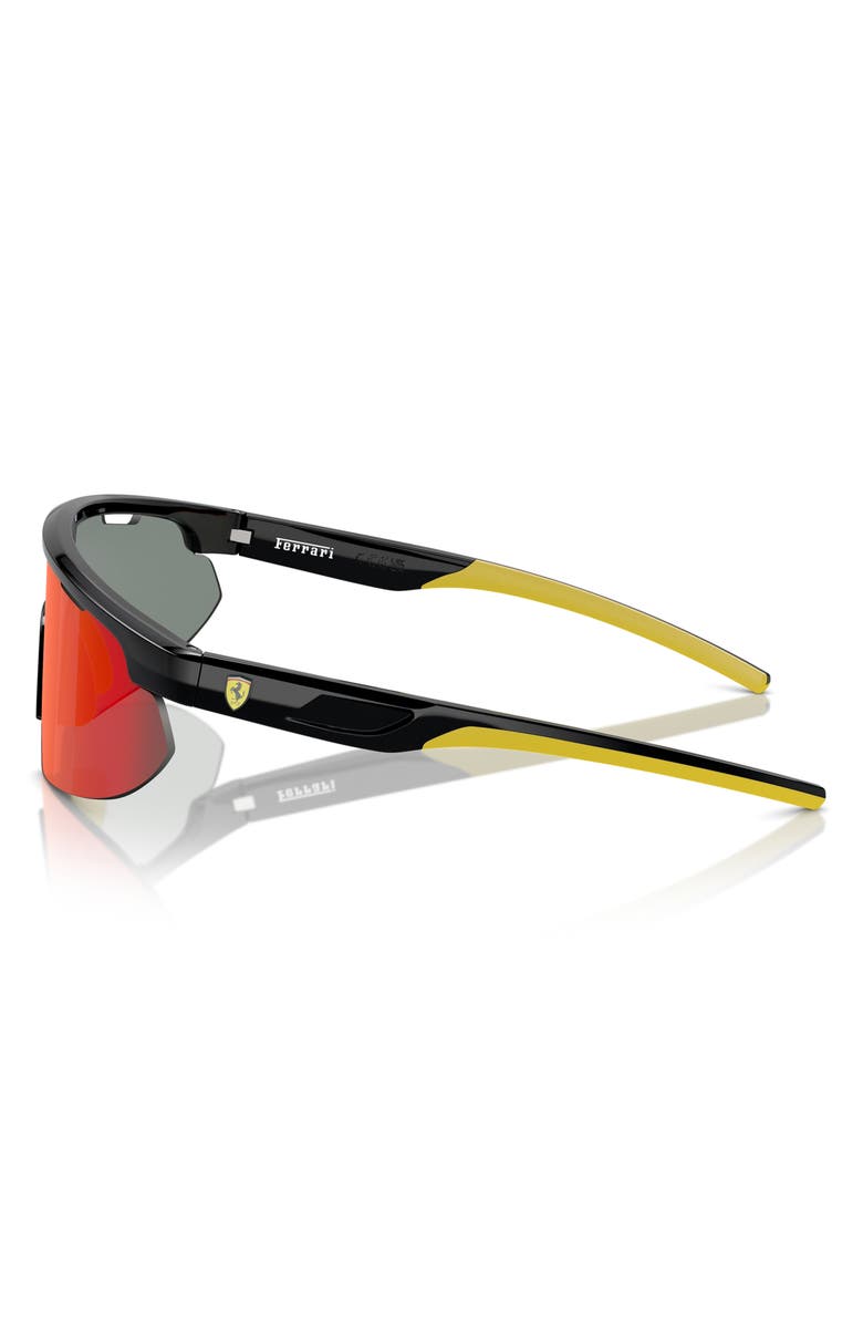 Scuderia Ferrari 41mm Irregular Shield Sunglasses, Alternate, color, Black