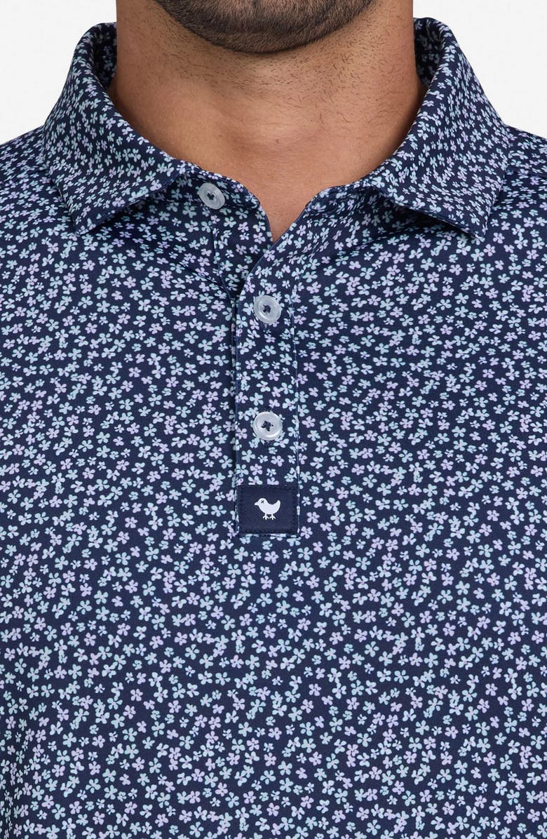Bad Birdie Core Ditsy Floral Print Performance Polo, Alternate, color, Ditsy Down